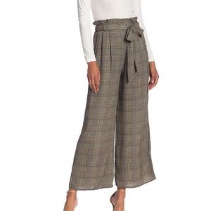 Plaid Paper Bag Waist Pants